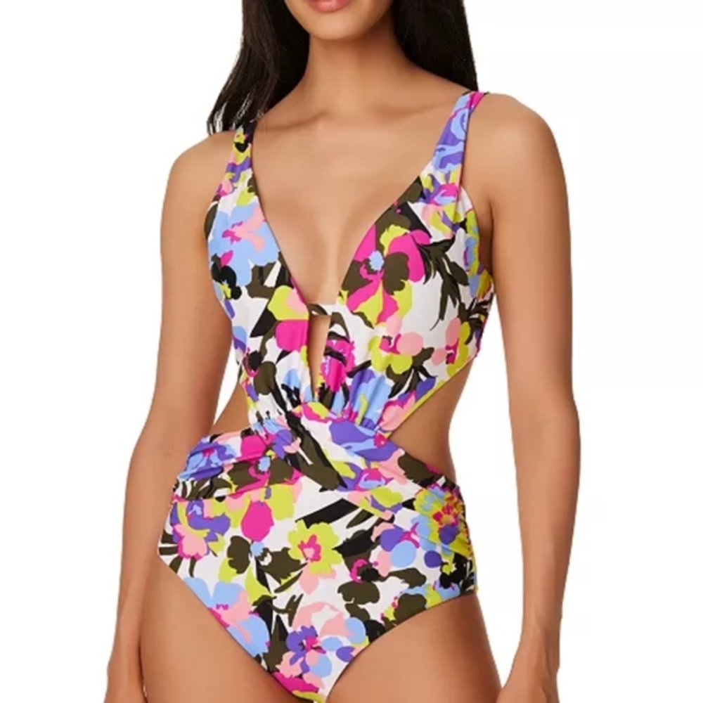 Bar III Paradise Garden Monokini One-Piece Swimsuit Multicolor XS